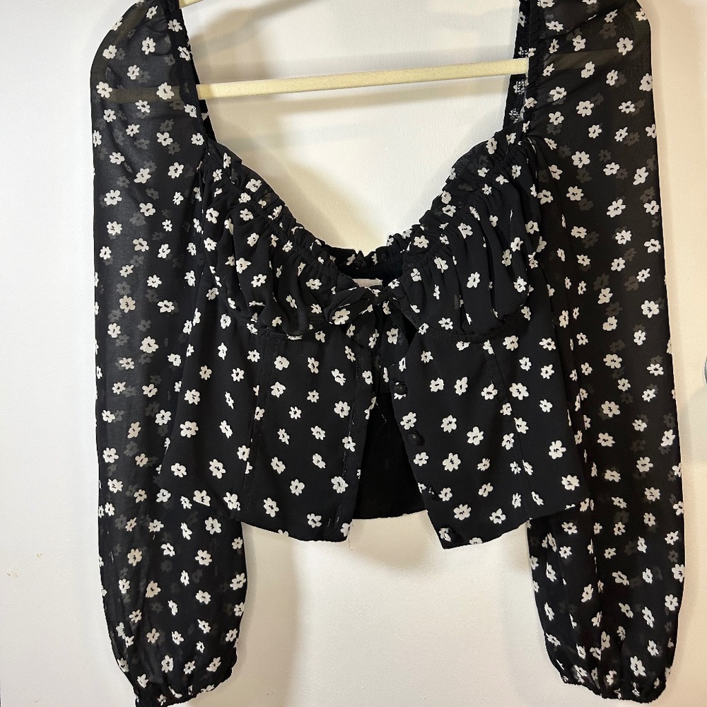 Princess Polly Long-Sleeve Bustier Flower Top
